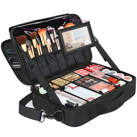 professional makeup bag with compartments.